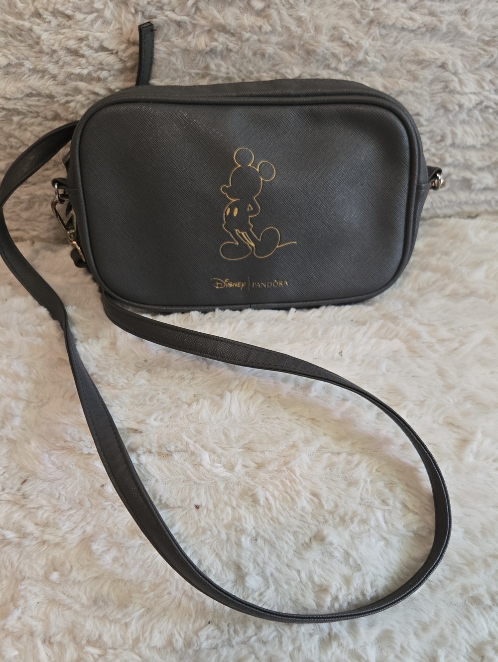 Disney x Pandora Black Crossbody Bag with Mickey Design EUC